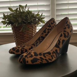 Franco Sarto leopard wedge size 9